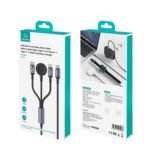 Cable de Datos USB C + USB C a USB C + Cargador Inalámbrico p/smartwatch 72W Negro SJ754 USAMS
